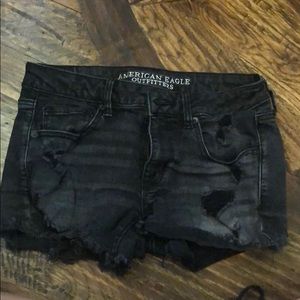 American Eagle black jean shorts